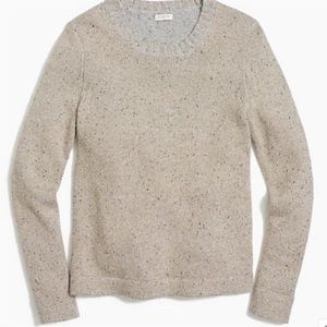 J.Crew Lurex Classic Crewneck Sweater-Gold/Heather Grey-Size M